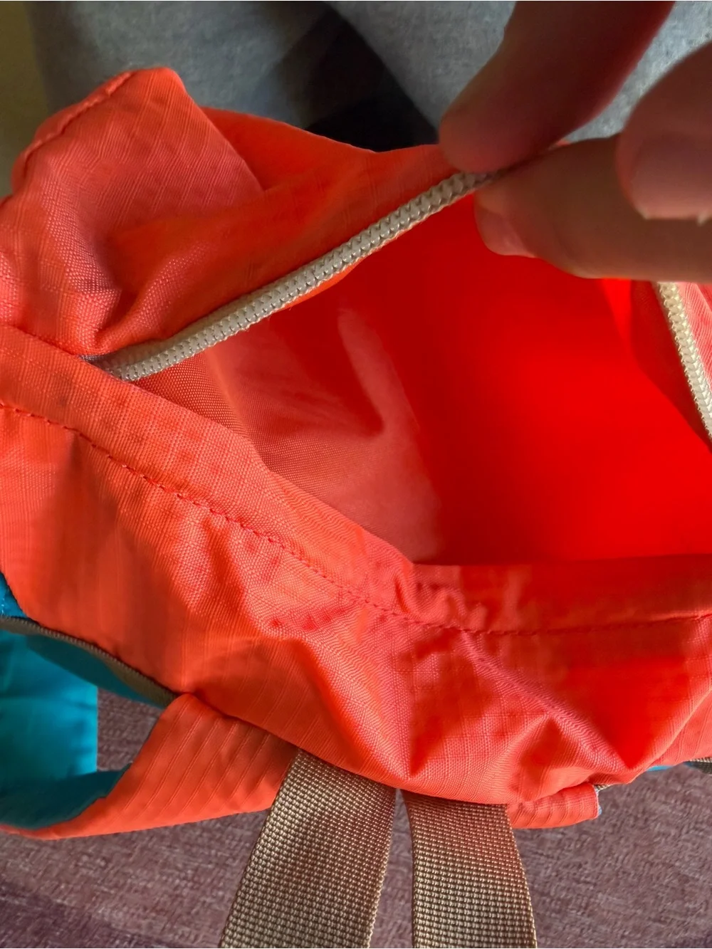 hellolulu Colorblock Backpack in Teal & Coral